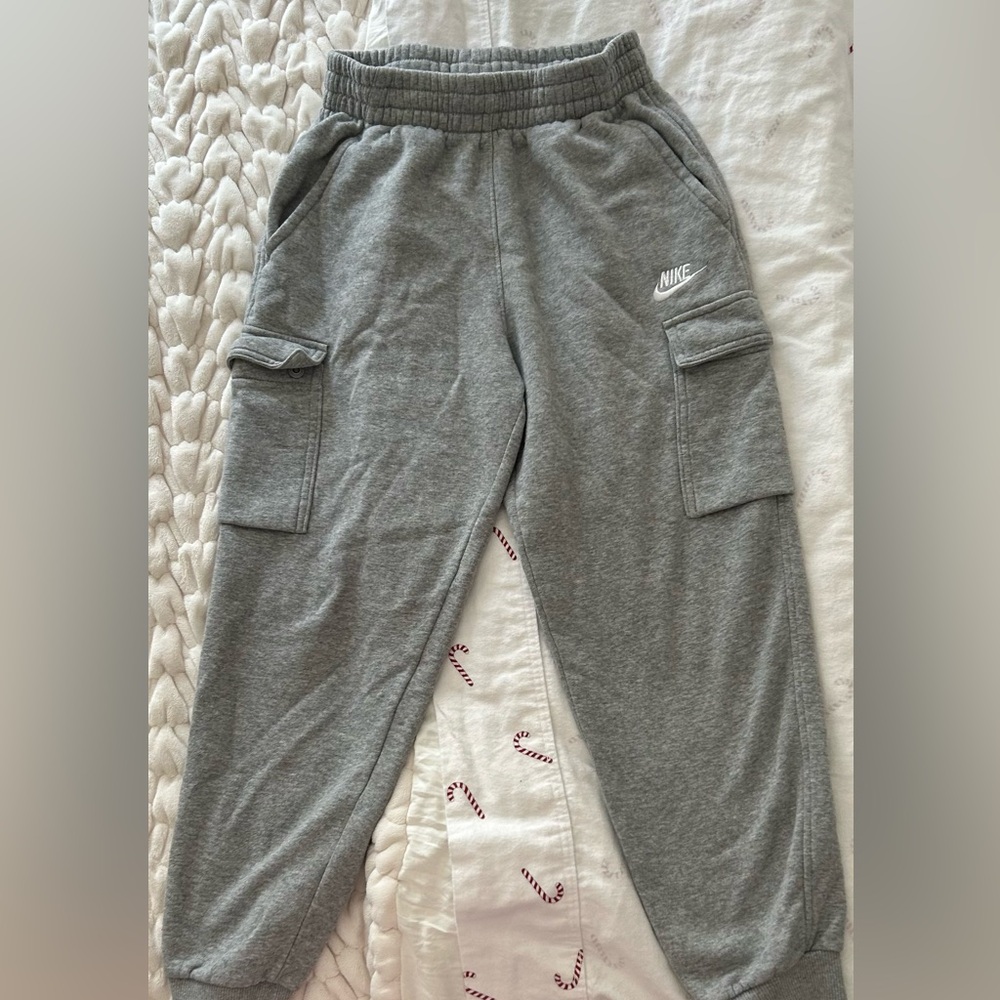 Nike Kids Gray Joggers with Cargo Pockets